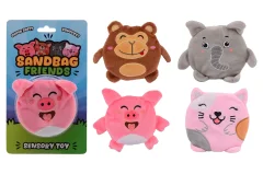 Cute animal sandbaggers on card, 4 assorted