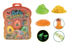 Dino Word - 3 slime eggs with glow in the dark dinosaur on c