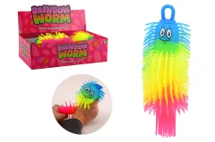 Multicolor fluffy worm 21 cm in display, 2 assorted