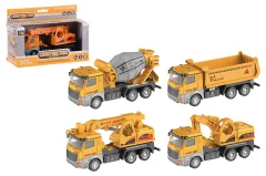 Super Cars 1:48 pull-back construction vehicles, 4 assorted
