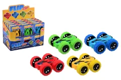 Flip over friction car in display, 4 assorted