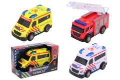 Emergency vehicles with light and sound, 3 assortment