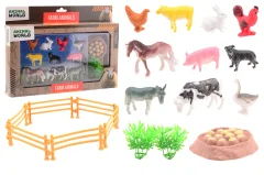 Animal World - Farm animal play set 19 pieces in box