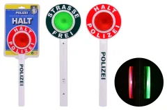 Stop control police sign with light German version