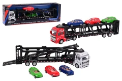Super Cars Die-cast Car transporter with 3 cars, 2 assorted