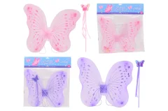 Butterfly wings with magicstick in bag, ± 35 cm, 2 assorted