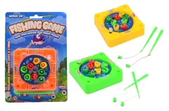 Wind-up magnetic fishing game on card 3 assorted