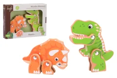 Jouéco® - Wooden dinosaurs in open box, 2 pcs